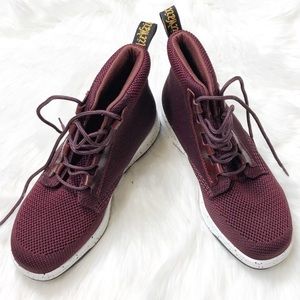 NWOT doc martens telkes knit oxblood black sneaker